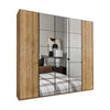 Zenith 250cm 5 Door Hinged Bianco Oak Mirrored Wardrobe 