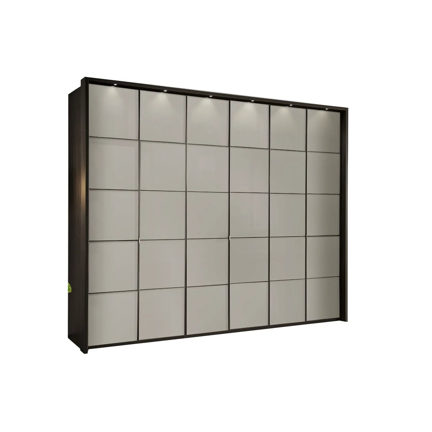 Zenith Havana Glass Front 300cm Large 6 Door Wardrobe 