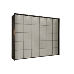Zenith Havana Glass Front 300cm Large 6 Door Wardrobe 