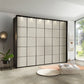Zenith Pebble Grey Glass Front 300cm Large 6 Door Wardrobe 