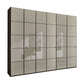 Zenith Pebble Grey Glass Front 300cm Large 6 Door Wardrobe 