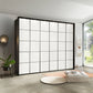Zenith White Glass Front 300cm Large 6 Door Wardrobe 