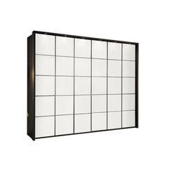 Zenith White Glass Front 300cm Large 6 Door Wardrobe 