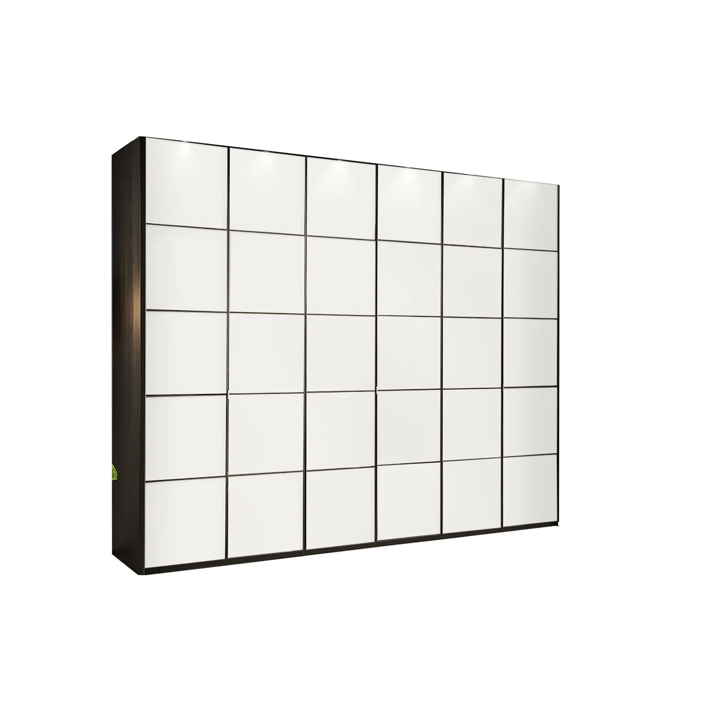 Zenith White Glass Front 300cm Large 6 Door Wardrobe 