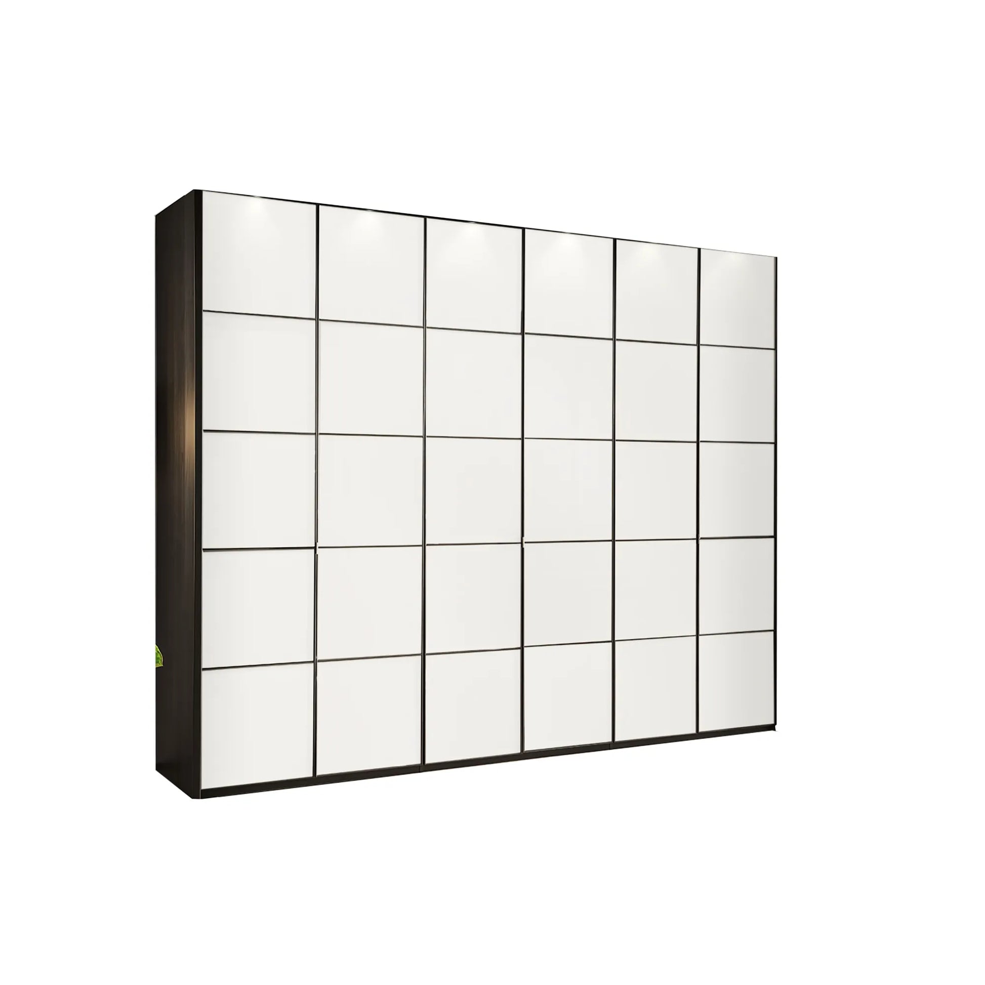 Zenith White Glass Front 300cm Large 6 Door Wardrobe 