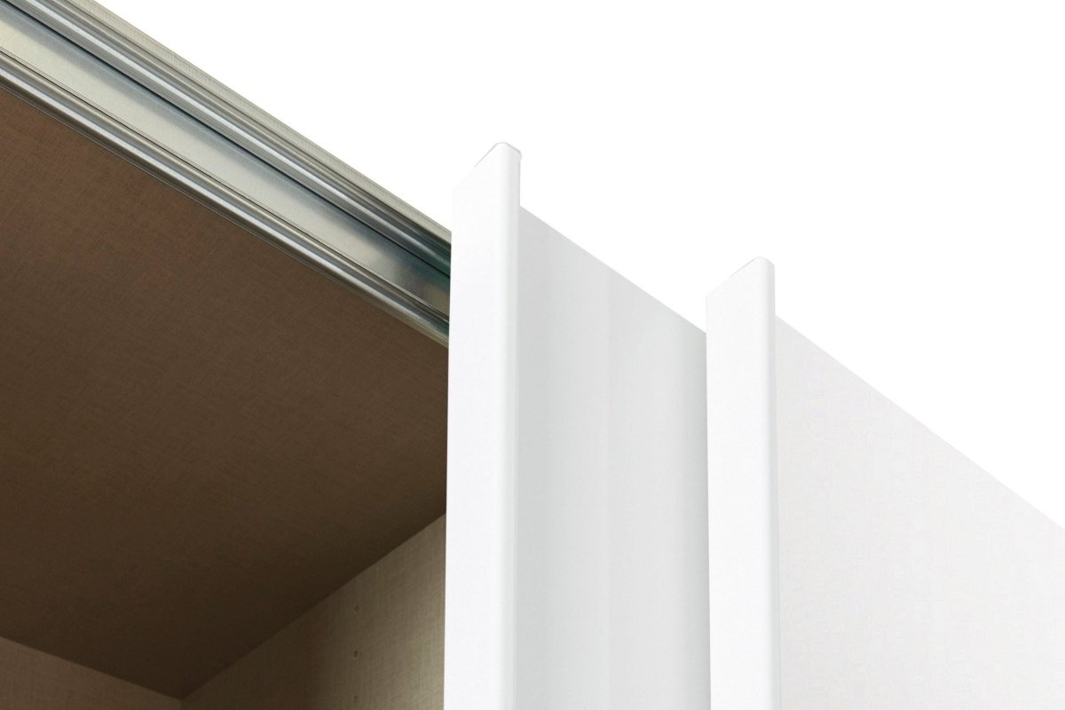 Rauch Forms Silk Grey Glass Triple Sliding Wardrobe - Closeup view