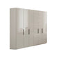 Amara 250cm 6 Door Bifold Wardrobe with Glass Doors in Champagne