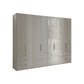 Amelia Folding 8 Doors Wardrobe With Drawers 300 cm in Champagne