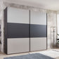 Corfu Graphite and Pebble Grey Sliding Door Wardrobe - Styled in a Bedroom