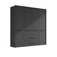 Kairns 200cm Graphite 4 Door Hinged Wardrobe with Drawers