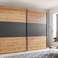 Corfu Bianco Oak & Graphite Sliding Door Wardrobe - Styled in a Bedroom