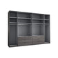 Amelia 250cm 6 Door Bifold Combi Wardrobe with 4 Mirror Doors, 2 Glass Doors and 6 Glass Drawers - Interior View