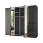 Amara 300cm 6 Door Bifold Wardrobe with 2 Glass Doors and 4 Mirror Doors - Interior View