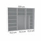 Internal Compartments of Wiemann Phoenix 3 Door Sliding Wardrobe 225w