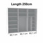 Internal Compartments of Wiemann Phoenix 3 Door Sliding Wardrobe 250w