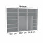 Internal Compartments of Wiemann Phoenix 3 Door Sliding Wardrobe 280w