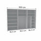 Internal Compartments of Wiemann Phoenix 3 Door Sliding Wardrobe 300w