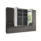 Amelia 250cm 6 Door Bifold Combi Wardrobe with 4 Mirror Doors, 2 Glass Doors and 6 Glass Drawers - Interior View
