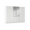 Rauch Haven  6 Door Combi Wardrobe with 4 Glass Doors and 2 Mirror Doors in White