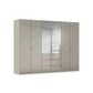 Rauch Heaven  6 Door Combi Wardrobe with 4 Glass Doors and 2 Mirror Doors in Fango