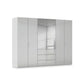 Rauch Heaven  6 Door Combi Wardrobe with 4 Glass Doors and 2 Mirror Doors in Silk Grey