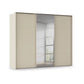 Rauch Haven 3 Door Slider Wardrobe with 2 Décor Doors and 1 Mirror Door in Champagne