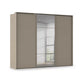 Rauch Haven 3 Door Slider Wardrobe with 2 Décor Doors and 1 Mirror Door in Fango