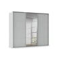 Rauch Haven 3 Door Slider Wardrobe with 2 Décor Doors and 1 Mirror Door in Silk Grey