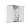 Rauch Haven 3 Door Slider Wardrobe with 2 Décor Doors and 1 Mirror Door in White