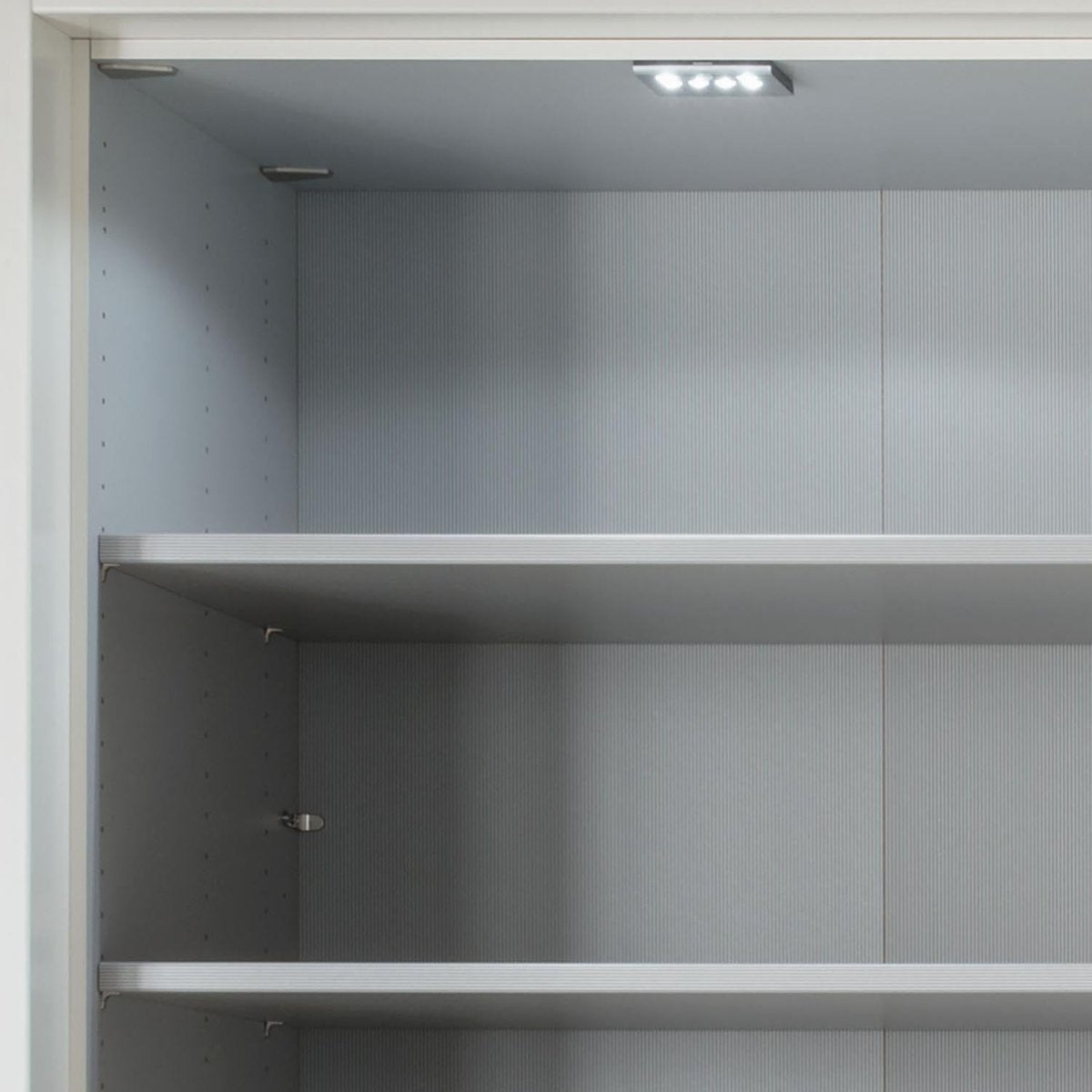 Tulsa White Glass Graphite Carcase Sliding Wardrobe 