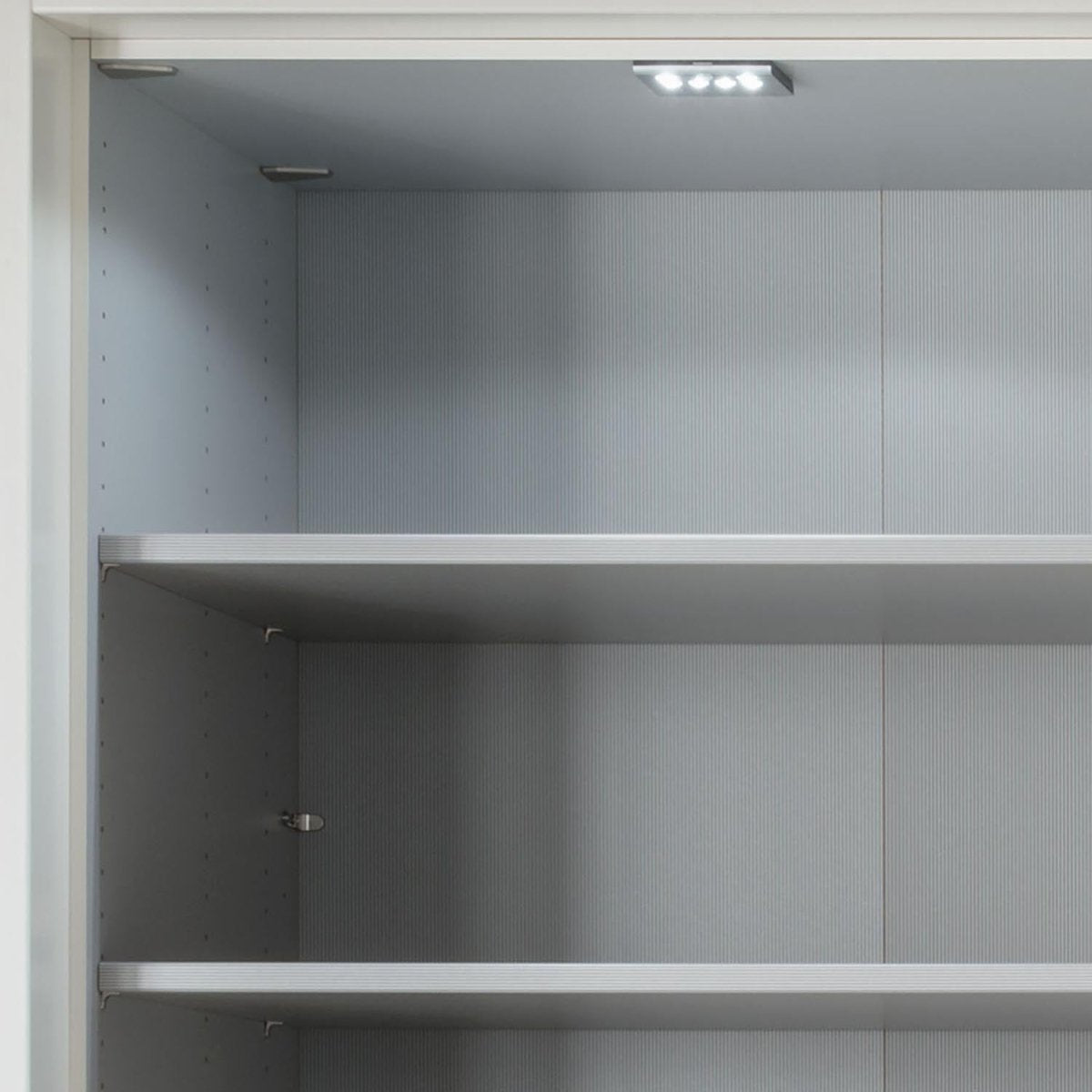 Monaco 3000 Bianco Oak Champagne 2 Door Sliding Wardrobe with Mirror 