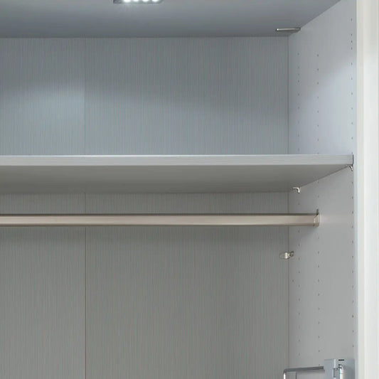 Monaco 3000 Bianco Oak Champagne 2 Door Sliding Wardrobe with Mirror 