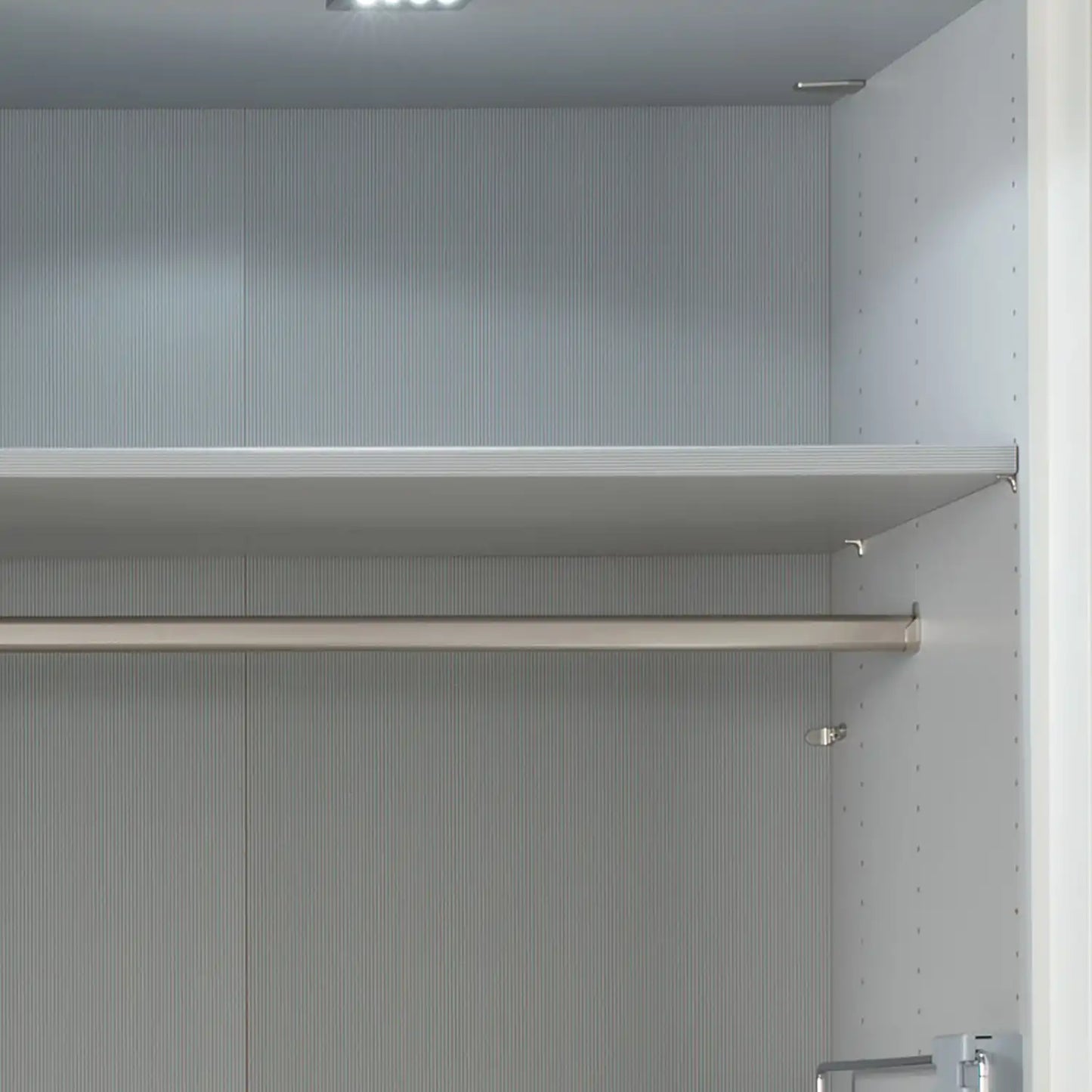 Monaco 3000 Bianco Oak Champagne 2 Door Sliding Wardrobe with Mirror 