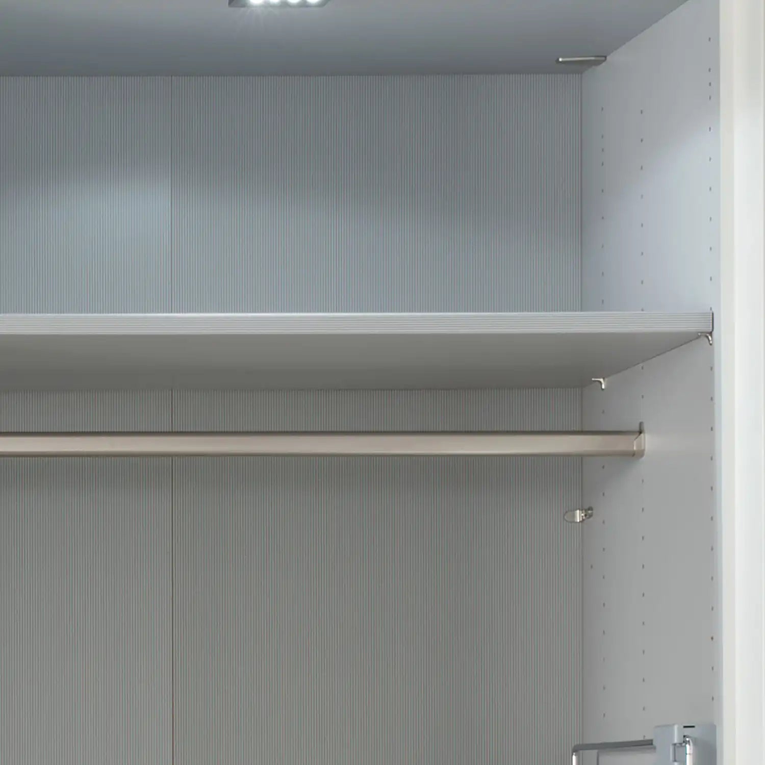 Monaco 3000 Bianco Oak Champagne 2 Door Sliding Wardrobe with Mirror 