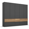 Winnipeg Metallic Grey 5 Door Wardrobe with Drawers - W226CM